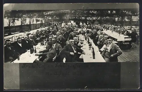 Foto-AK Ringelheim, Frühstück beim Schützenfest am 14. und 15. Juli 1929