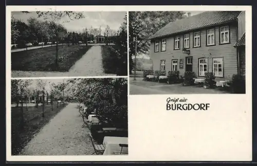 AK Burgdorf i. H., Restauration und Kaffeegarten Schützenhaus, Inh. Alb. Lübke