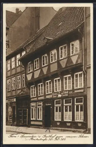 AK Peine, Lauenstein`s Gasthof zum weissen Schwan, Breitestrasse 58