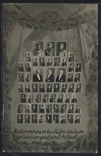 AK Russdorf / Limbach-Oberfrohna, 50jähr. Jubiläum der Schützengesellschaft 1928