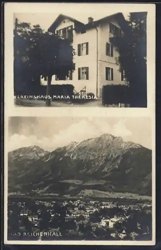 AK Bad Reichenhall, Vereinshaus Maria Theresia, Blick über den Ort
