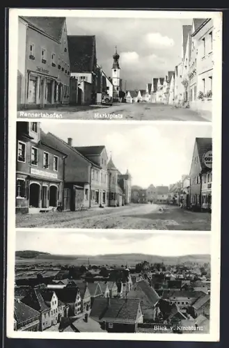 AK Rennertshofen / Markt, Marktplatz, Blick v. Kirchturm