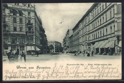 AK Berlin-Spandau, Nauendorfer Strasse Ecke Schönwalder Strasse