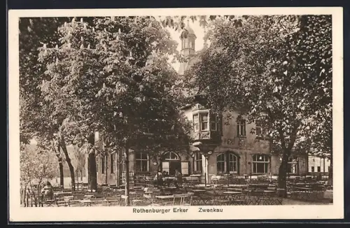 AK Zwenkau, Gasthof Schützenhaus mit Rothenburger Erker, Inh. Adolf Friese
