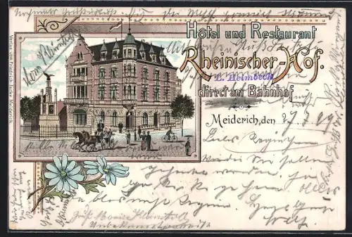 Lithographie Meiderich, Hotel und Restaurant Rheinischer Hof