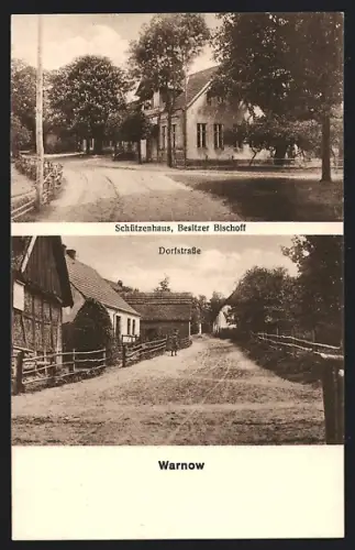 AK Warnow, Schützenhaus, Bes. Bischoff, Dorfstrasse