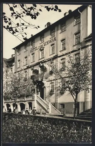 Foto-AK Bad Karlshafen, Hotel zum Schwan