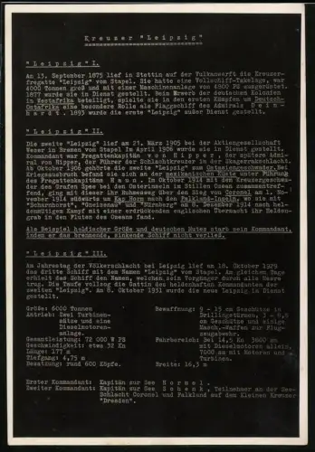 Fotografie Kreuzerfregatte SMS Leipzig, Geschichte der Kreuzer Leipiz I, II und III