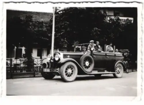 Fotografie Auto Horch Cabrio, mit 8 Insassen, Kennzeichen: IIB-10727