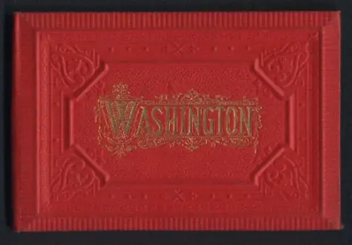 Leporello-Album 22 Lithographie-Ansichten Washington, Capitol, Senat Chamber, Corcoran Art Gallery, Pennsylvania Avenue