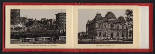 Leporello-Album 22 Lithographie-Ansichten Washington, Capitol, Senat Chamber, Corcoran Art Gallery, Pennsylvania Avenue