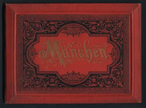 Leporello-Album 21 Lithographie-Ansichten München, Hofbräuhaus, Universität, Karlsthorplatz, Basilika, Hofkirche