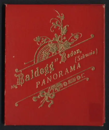 Leporello-Album 1 Lichtdruck-Ansichten Baden-Baldegg, Panorama des Luftkurortes in der Schweiz