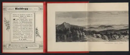 Leporello-Album 1 Lichtdruck-Ansichten Baden-Baldegg, Panorama des Luftkurortes in der Schweiz