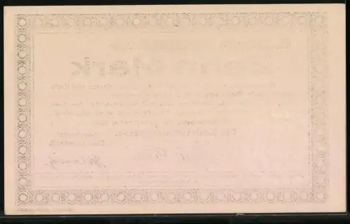 Notgeld Mohrungen 1918, Zehn Mark, Rahmenmuster mit Text über Gültigkeit und Einlösung der Kreiskommunalkasse