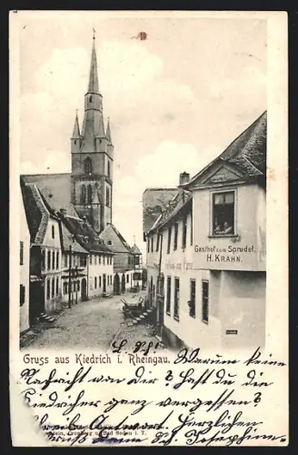 AK Kiedrich i. Rheingau, Gasthof zum Sprudel v. H. Krahn