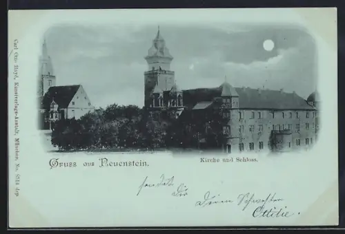 AK Neuenstein / Württ., Kirche & Schloss