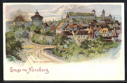 Sonnenschein-AK Nürnberg, Blick vom Hallertor