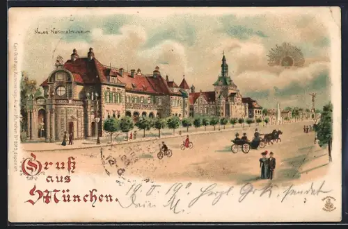 Sonnenschein-AK München, Neues Nationalmuseum