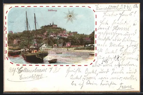 AK Hamburg-Blankenese, Blick vom Ufer zum Süllberg