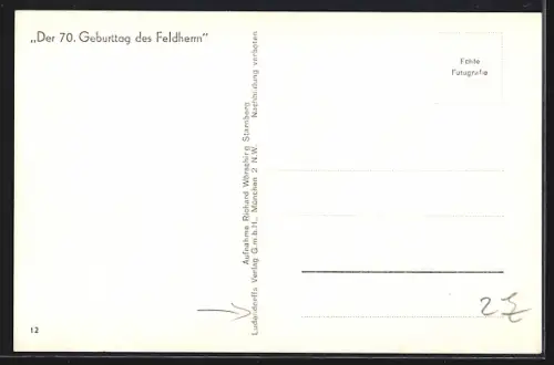 AK Erich Ludendorff, Der 70. Geburtstag des Feldherrn, Blumengeschenke