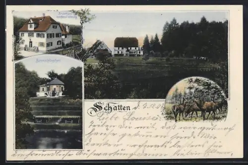 AK Vaihingen / Fildern, Gasthaus Schatten, Bärenschlösschen, Bruderhaus Oberförster-Wohnung