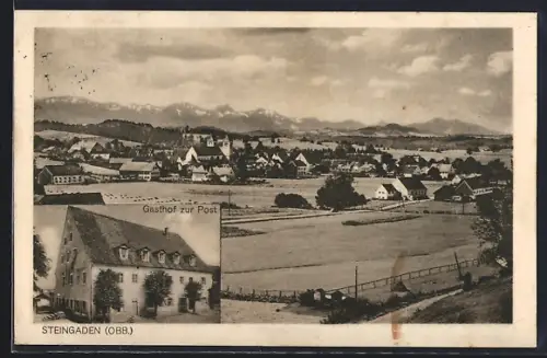 AK Steingaden / Obb., Gasthof zur Post und Gesamtansicht