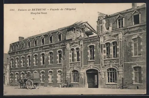 AK Béthune, Ruines, Facade de l`Hôpital