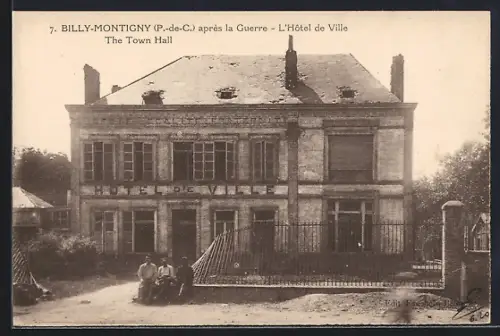AK Billy-Montigny /P.-de-C., L`Hôtel de ville après la Guerre