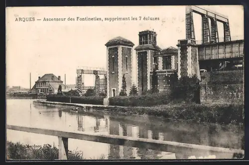 AK Arques, Ascenseur des Fontineties, supprimant les 7 écluses
