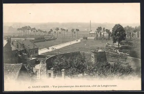 AK Saint-Omer, Vue panoramique des environs, cotè de Longuenesse