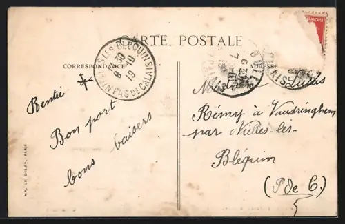 AK Grenay, La Rue de la Gare, Strassenpartie