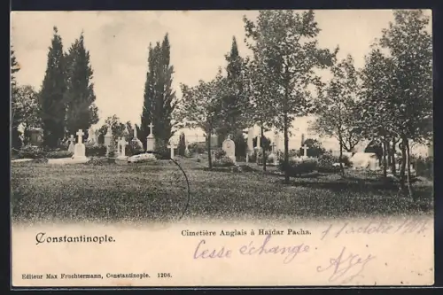 AK Constantinople, Cimetière Anglais à Haidar Pacha