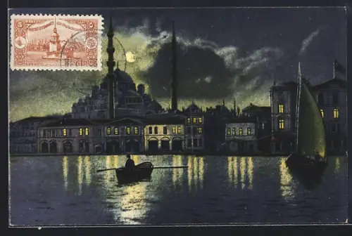 AK Constantinople, Jéni-Djami au clair de lune