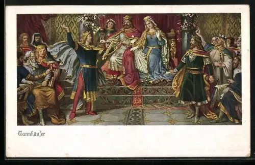 AK Tannhäuser-Serie 259, Karte Nr. 4489, Szene vor dem König