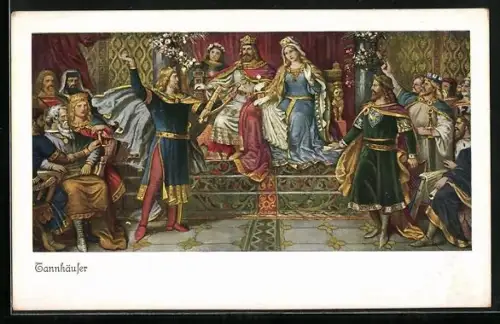 AK Tannhäuser-Serie 259, Karte Nr. 4489, Szene vor dem König