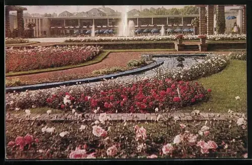 AK Essen, Gruga 1929, Gruga-Terrassen-Gaststätten vom Pergolagarten aus