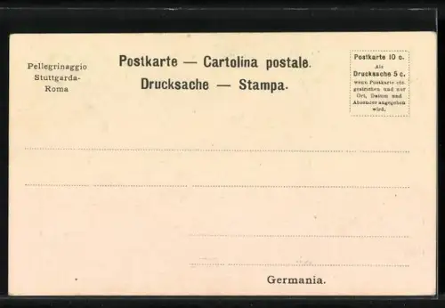 AK III. Württemberger Romfahrt von Prof. Dr. K. Miller 1903, Porträt Papst Leo XIII., Tiara
