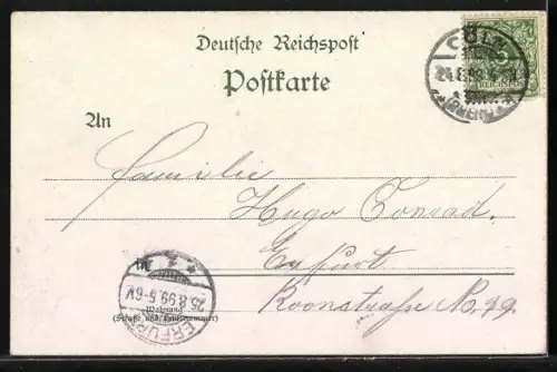 AK Behüt Dich Gott!, Trompeter zu Pferde vor der Stadt im Winter