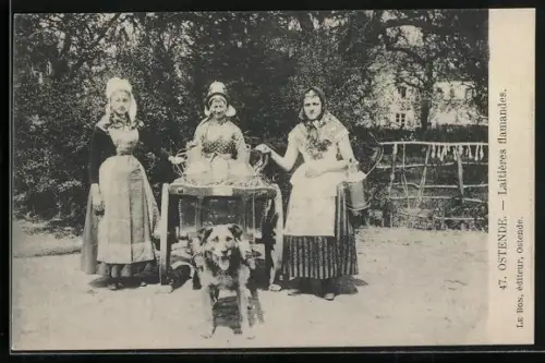 AK Oostende, Milchfrauen mit einem Hundegespann