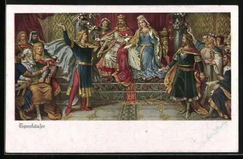 AK Tannhäuser-Serie 259, Karte Nr. 4489, Szene vor dem König