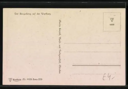 AK Tannhäuser-Serie 259, Karte Nr. 4489, Szene vor dem König