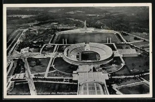 AK Berlin, Original-Fliegeraufnahme des Reichssportfeldes