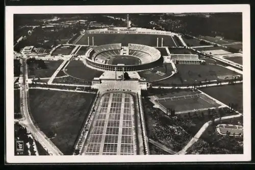 AK Berlin, Gesamtansicht Reichssportfeld vom Flugzeug aus