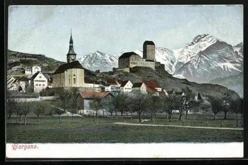 AK Sargans, Gesamtansicht mit Bergblick
