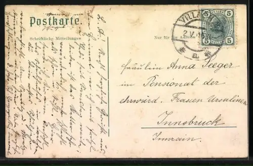 AK Villach, Totalansicht gegen Osten mit Bergpanorama