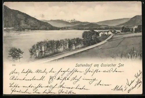 AK Sattendorf am Ossiacher See, Strassenpartie am See