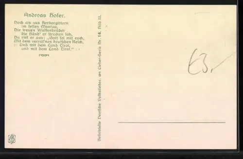 AK Andreas Hofer wird abgeführt, Doch als aus Kerkergittern...