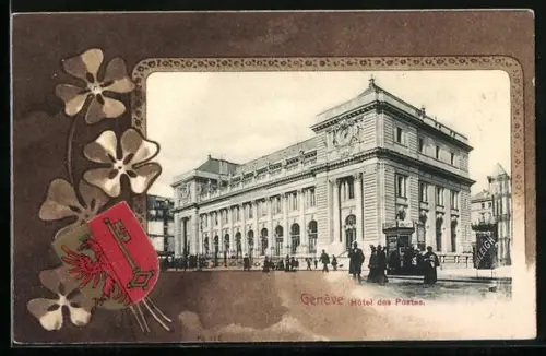 AK Genève, Hotel des Postes, Wappen