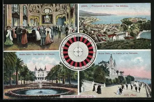 AK Monte-Carlo, Les Jardins du Casino, Le Casino et les Terrasse, Vue Generale